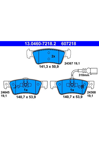Ate Set Placute Frana Frana Disc Vw California T5 Camper/Multivan T5/Transpor...