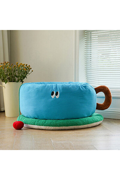 Golden cat Tea Cup Inspired Pet Bed - Polyester - Your Pet's New Favorite Spot