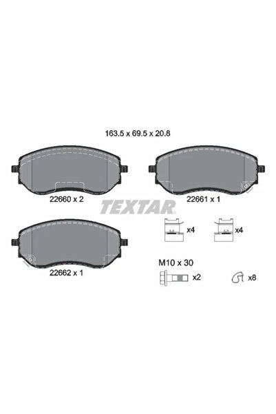 TEXTAR Комплект спирачни накладки за дискови спирачки Mercedes-Benz 10-класа ...