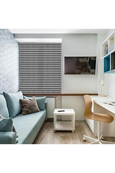 LUXER Set of 4 Self-Adhesive Pleated Blinds, Adjustable, Installation Without Drilling, Gray, Dimensions 90x180 cm,