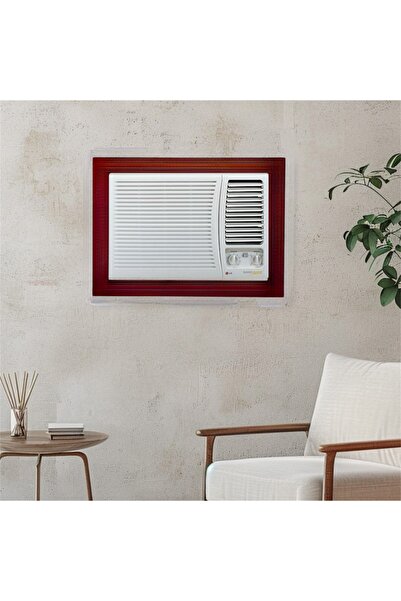 BHNS White colored wooden window air conditioner frame, ready-made air conditioner frames, decorative frame, dust and insect resistant, easy to disassemble and install