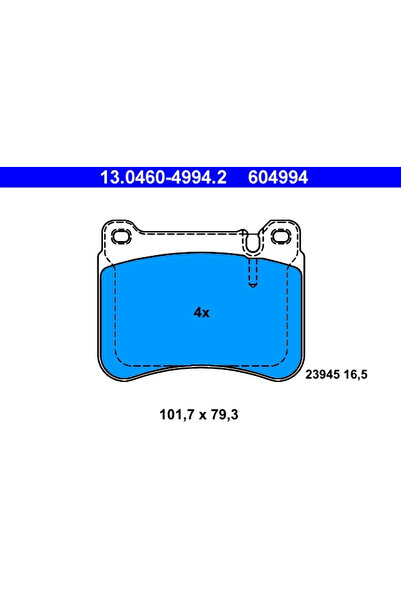 Ate Set Placute Frana Frana Disc Mercedes-Benz C-Class/Clk/Slk