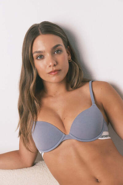 Women'secret Classic BEAUTIFUL blue cotton bra