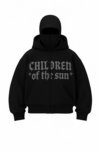 1blood سترة كارديجان مطبوعة بحجر الشمس للأطفال