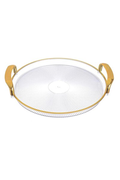 Generic Brand Serving Tray With Golden Handles, Acrylic Decorative Tray 34 * ...