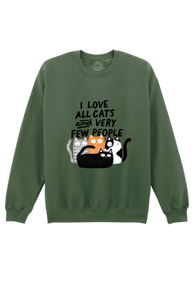 Cu Pisici Bluza printata - Αγαπώ όλες τις γάτες και λίγους ανθρώπους, Unisex