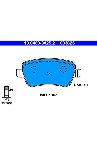Ate Set Placute Frana,Frana Disc 13.0460-3825.2 Fiat Croma/Croma Caroserie In...