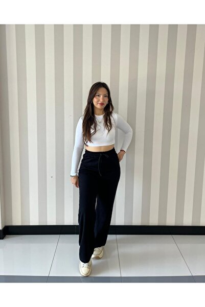 ELSEBUTİKTR Women's Soft High Waist Wide Leg Modal Fabric Pants