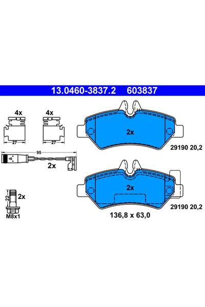 Ate Set Placute Frana Frana Disc Mercedes-Benz Sprinter 3,5-T Bus/Sprinter 3,5-T