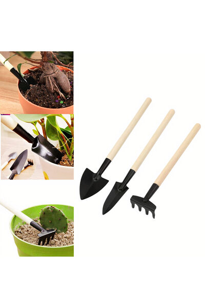 JML Unelte de Grădinărit 3/set, cu Maner din Lemn 20cm