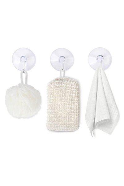 SHOPIENS Cuiere Metalice cu Ventuza, 3cm, Transparent, Set 6 Bucati