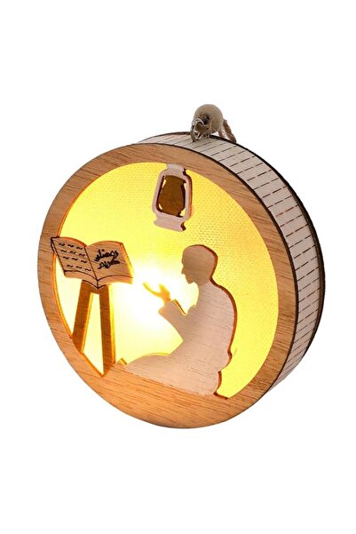Generic Brand HYTTER Wooden LED Eid Mubarak Glowing Hanging Ornaments - Stars...