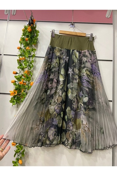 edu collection Спідниця МІДІ з візерунком, довжина 85 см