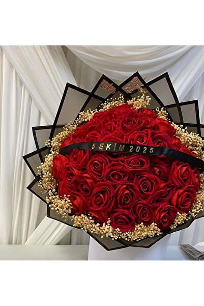 laviniaçiçekçikolata 41 Li Kırmızı Kadife Gül Buketi İsteme Çiçeği