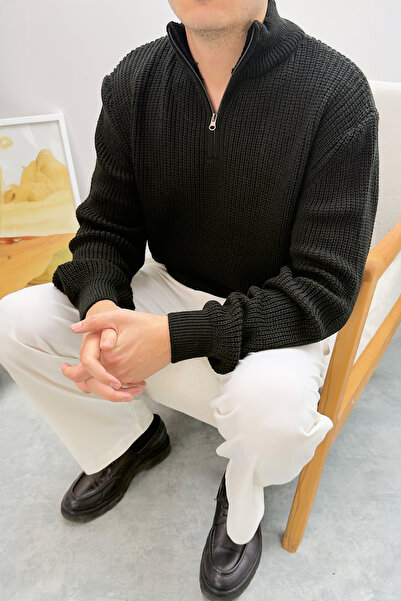 Redline Olver Oversize Knitwear Long Sleeve Sweater Black