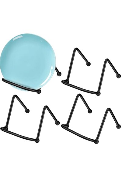 Generic 4 Pcs 2 Inch Mini Metal Display Stands Black Wire Frame Plate Holders...