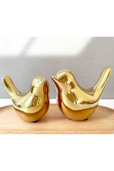 Generic Small Cute Golden Birds Shelf Decor Modern Style Figurine Animal Deco...