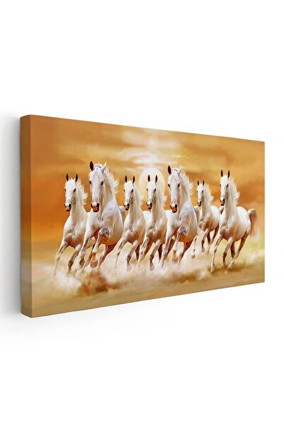 Tablou Canvas Tablou cai albi alergand prin praf, cod 1810