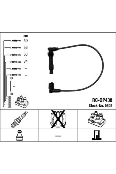 NGK Ignition Wiring Set Opel Astra F/Combo Van/Limo