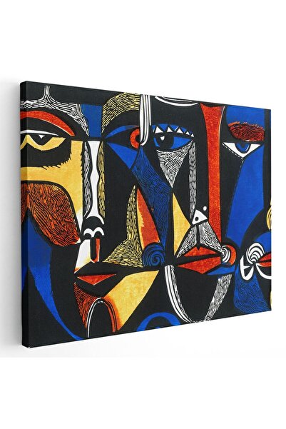 Tablou Canvas Tablou pictura portrete in stil cubism, albastru, negru, cod 1437