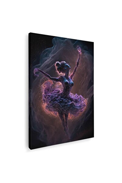 Tablou Canvas balerina dansand mov, albastru, negru, cod 1075