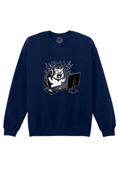 Cu Pisici Bluza printata-Gamer Cat, Unisex