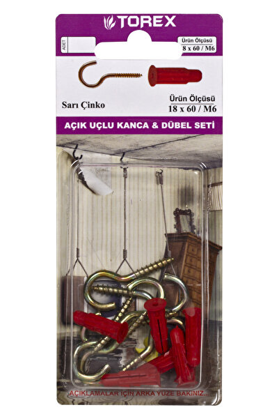 Torex Elaletionline Açık Uçlu Kanca Ve Dübel Seti M6 18X60