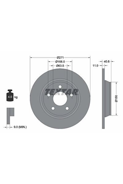 TEXTAR Disc Frana Ford Focus 4 Ford Australia Focus