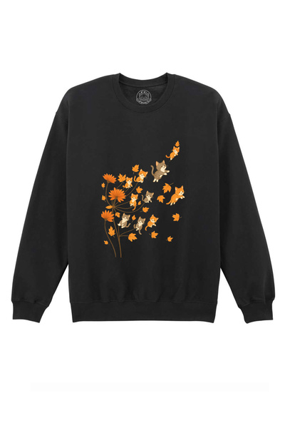 Cu Pisici Bluza printata-Fall Kitty Dreams, Unisex