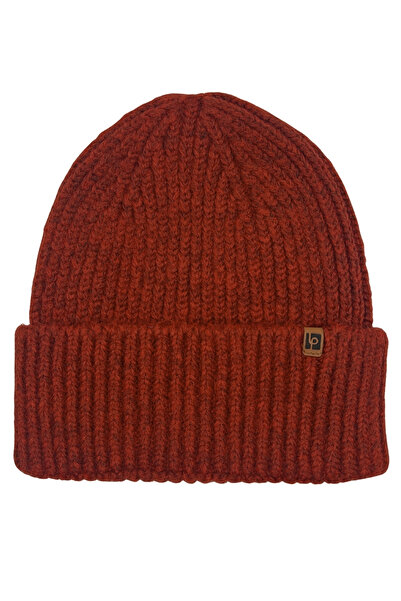 Sofist İstanbul Brick Red Unisex Beanie Lp Collection Brick Red Soft Wool Folded Ribbed Knit Beanie