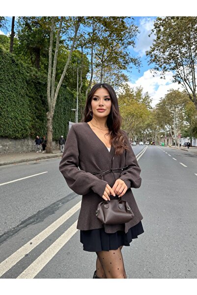 TOFİX textile triko hırka ip bağlamalı detaylı