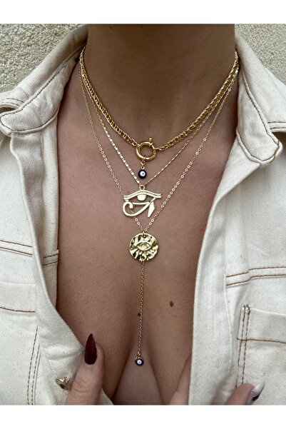 pop up store Ra’nın gözü ve Nazar Boncuklu Üçlü Kolye Set