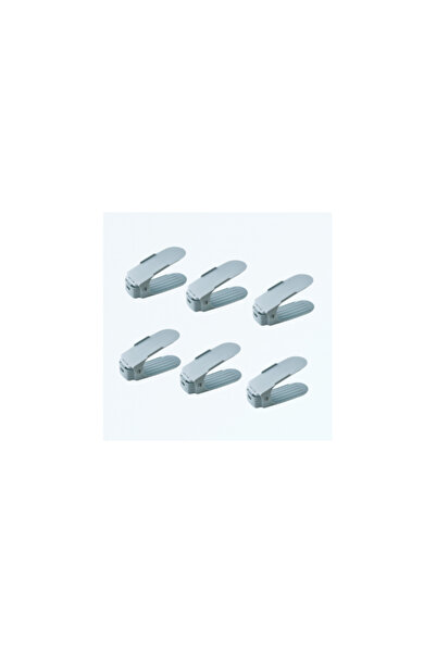 Rovitech Set of 6 Adjustable Shoe Holders, 3 Height Levels, 25 x 9.5 x 5.5 cm, Blue