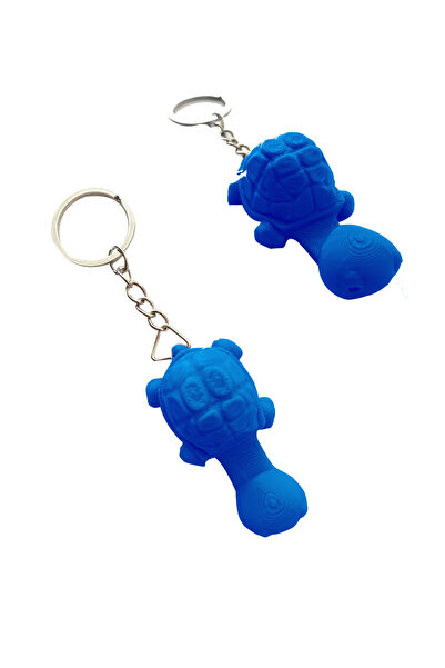 Flipped سلسلة مفاتيح على شكل سلحفاة لطيفة مع حامل هاتف، هدية مثالية للهواة