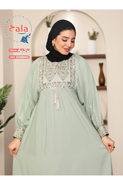 Hala جلابية كتان تطريز سلك بطول العباية ومن فوق الظهر تناسب جميع الاذواق