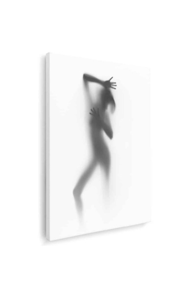 Tablou Canvas Tablou nud femeie siluetÄƒ difuzÄƒ, alb, negru, cod 1340