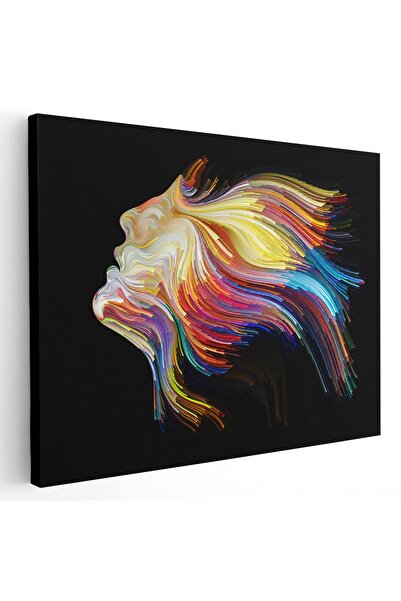 Tablou Canvas Tablou portret profil femeie linii abstracte, cod 1881