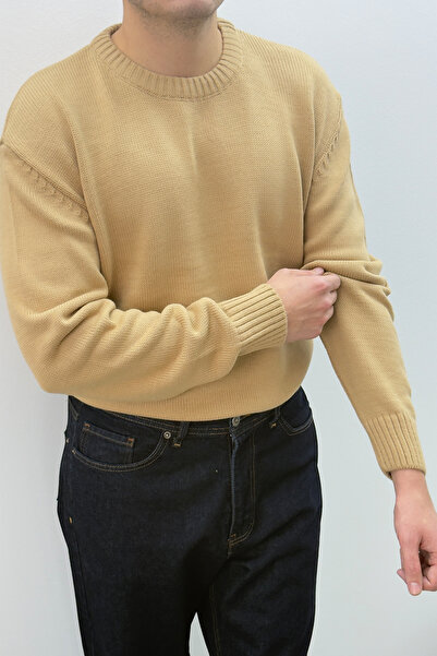 Redline Sable Oversize Triko Uzun Kollu Kazak Bej
