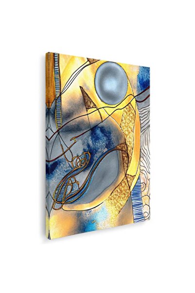 Tablou Canvas Tablou pictura forme abstracte geometrice, galben, cod 1450