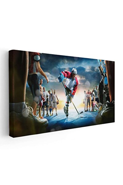 Tablou Canvas Tablou colaj sportivi jucator hochei, cod 1865