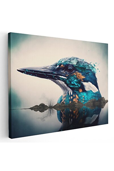 Tablou Canvas Tablou pasare albastru si peisaj, cod 1661