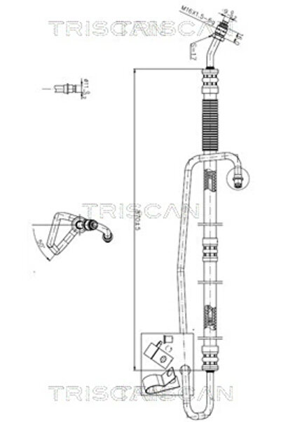 TRISCAN Хидравличен маркуч на кормилната система от хидравличната помпа до ко...