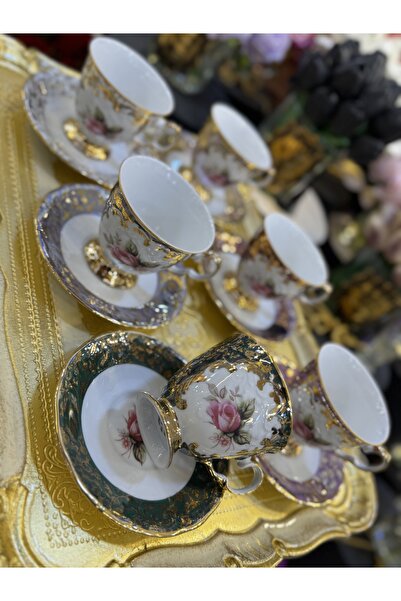 Handmade ESTERHOMEDECOR porcelain coffee cup set for 6 people