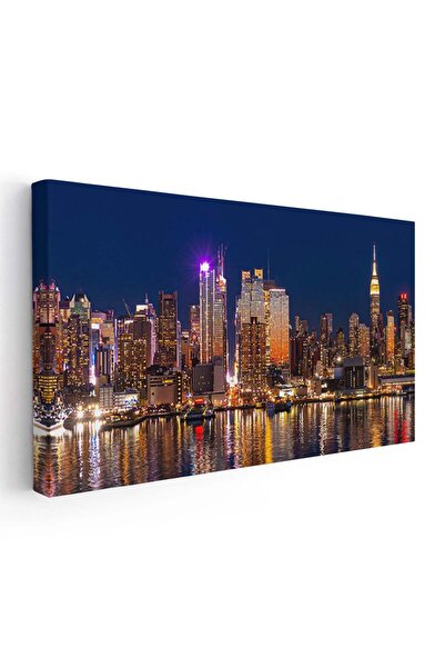 Tablou Canvas Tablou cladiri moderne New York noaptea, cod 2088