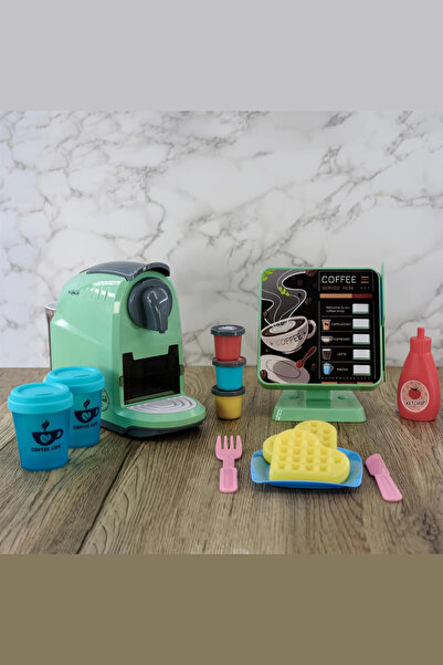 welcomein Toy Order Display Coffee Machine with 13 Pieces of Accessories Included Coffee Capsule My Coffee Shop