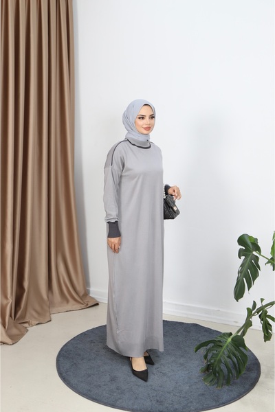 NİSUM MODA Çift Renk Merserize Elbise