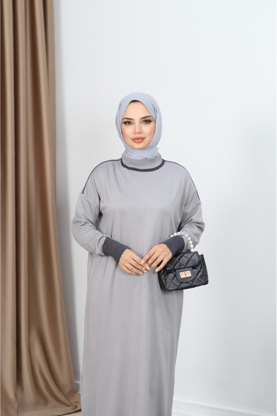 NİSUM MODA Çift Renk Merserize Elbise