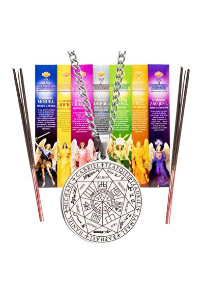 OEM Spiritual Set "Seal of Solomon and the 7 Angels of Love" – Silver Necklace with Pendant + 7