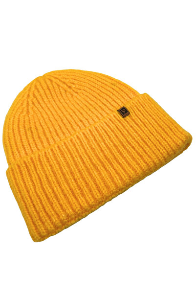 Sofist İstanbul Yellow Unisex Beanie LP Koleksiyonu Sarı Yumuşak Yünlü Katlamalı Fitilli Örgü Bere