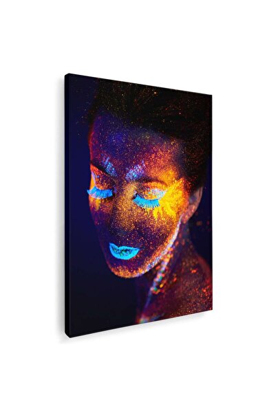 Tablou Canvas Tablou portret femeie machiaj fluorescent, cod 4307